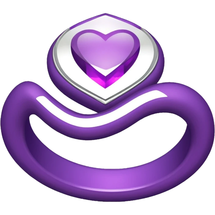 anel de casamento branco e roxo emoji