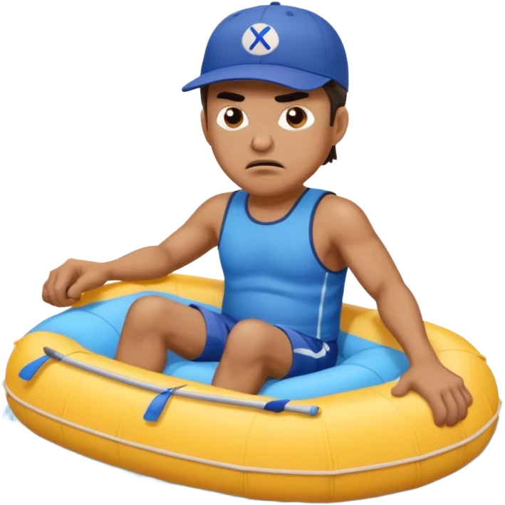 angry dad with pool raft  emoji