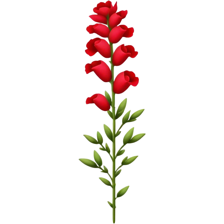 single red Snapdragon, straight stem emoji