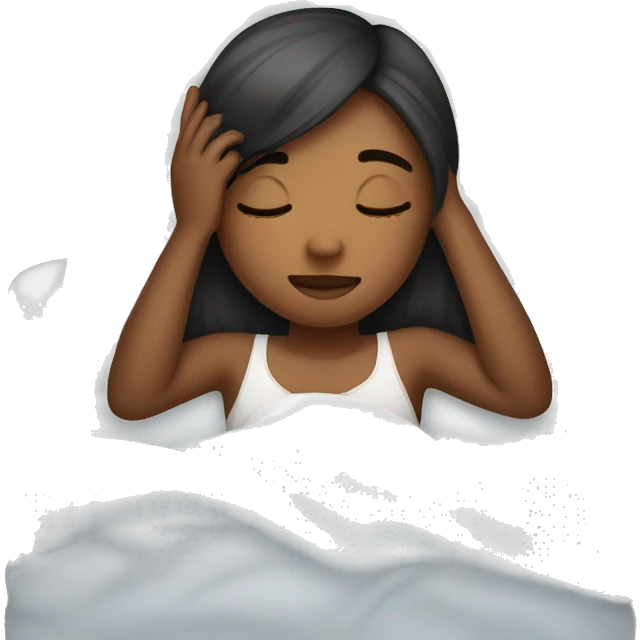 Girl sleep in the bed emoji