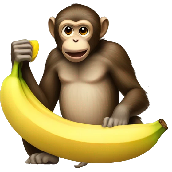 Monkey eating a huge banana emoji