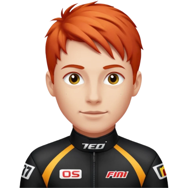 red haired racer with black outfit emoji