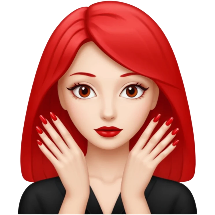 mulher roendo unhas emoji