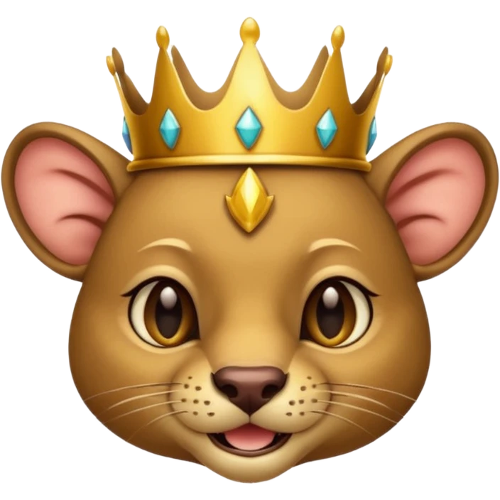 
Fossa animal wearing a crown winks emoji
