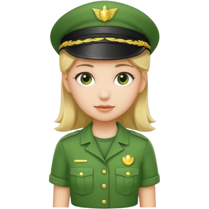 Green uniform t shirt girl no hat emoji
