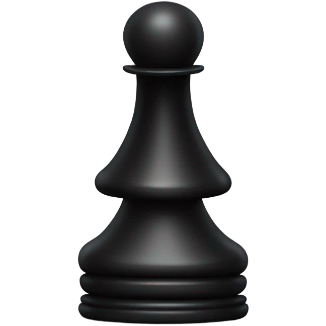 a cool black chess pawn, whole body, with a wizard hat emoji