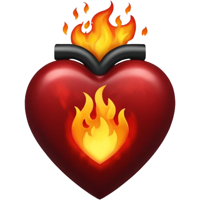 Black Heart on fire emoji