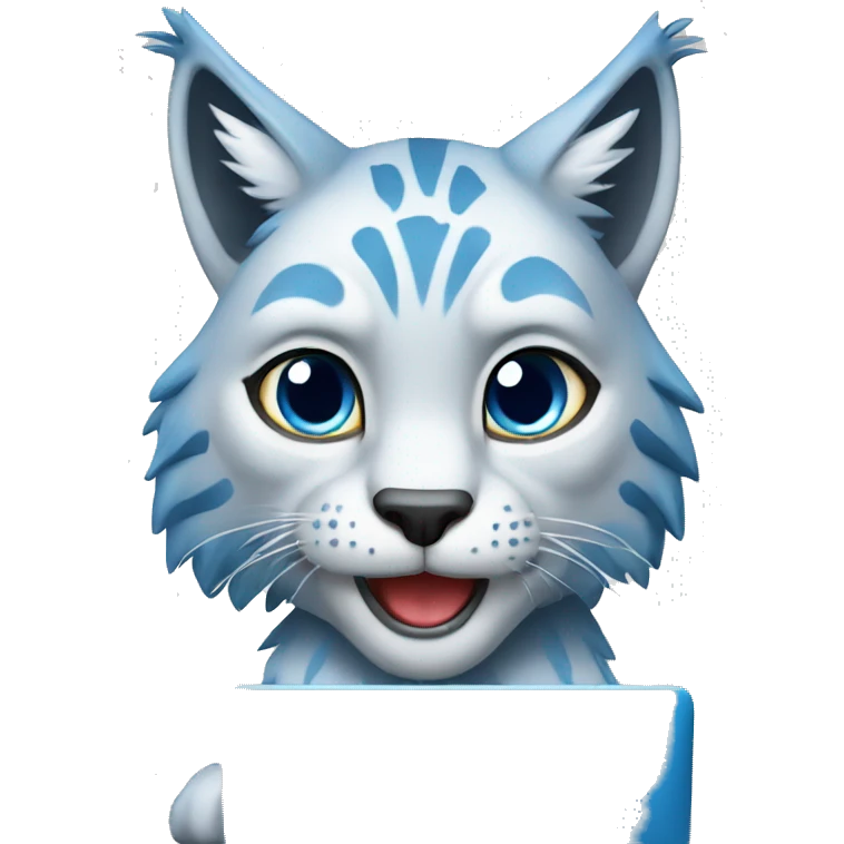 A blue lynx with a laptop emoji