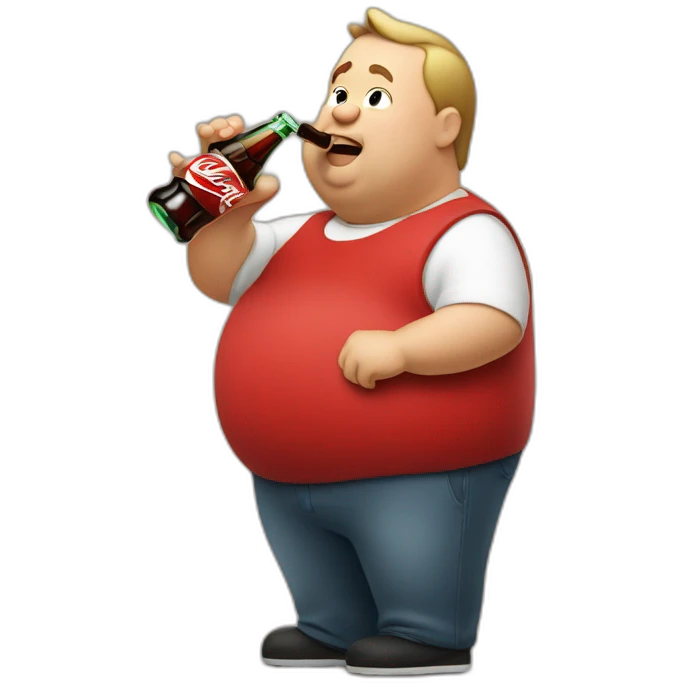 Fat man drinking coca cola emoji
