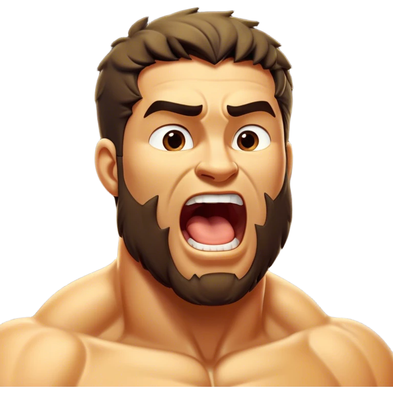 Cinematic Realistic Hercules Portrait, head tilted slightly with a dramatic, wide-open yawn, revealing a moment of relaxed strength. The lifelike textures of his powerful form and subtle, sunlit highlights emphasize his heroic presence even in a state of casual repose. emoji