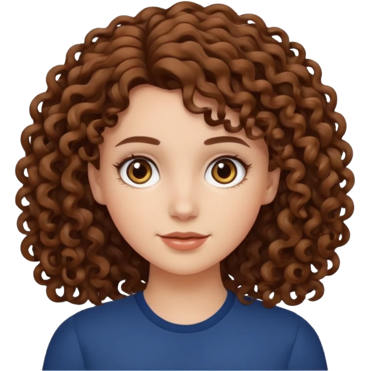 white girl with curly hair brown emoji