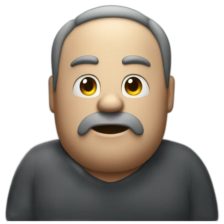 big Fat man in the dark emoji