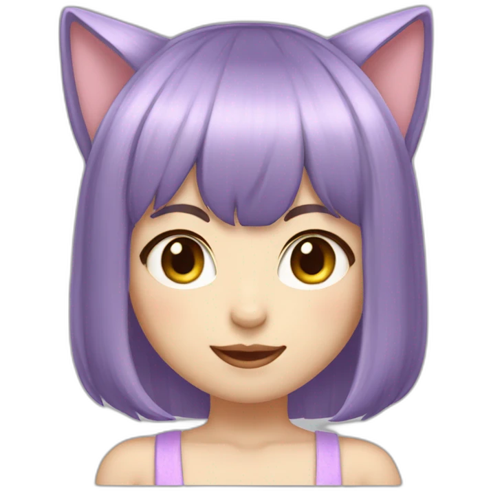 light-purple-blunt-bangs-short-hair-cat-ear-japanese-girl emoji