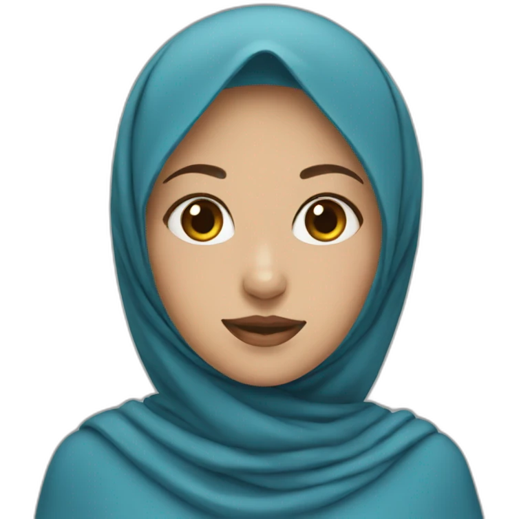 Girl with blue hijab emoji