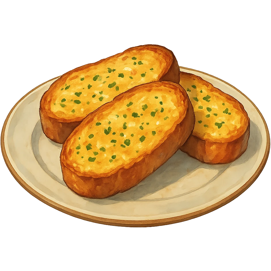 garlic bread on a plate emoji