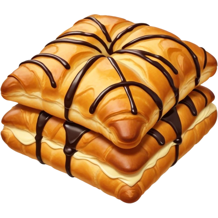 A square crossaint and it has chocolate on the edges emoji