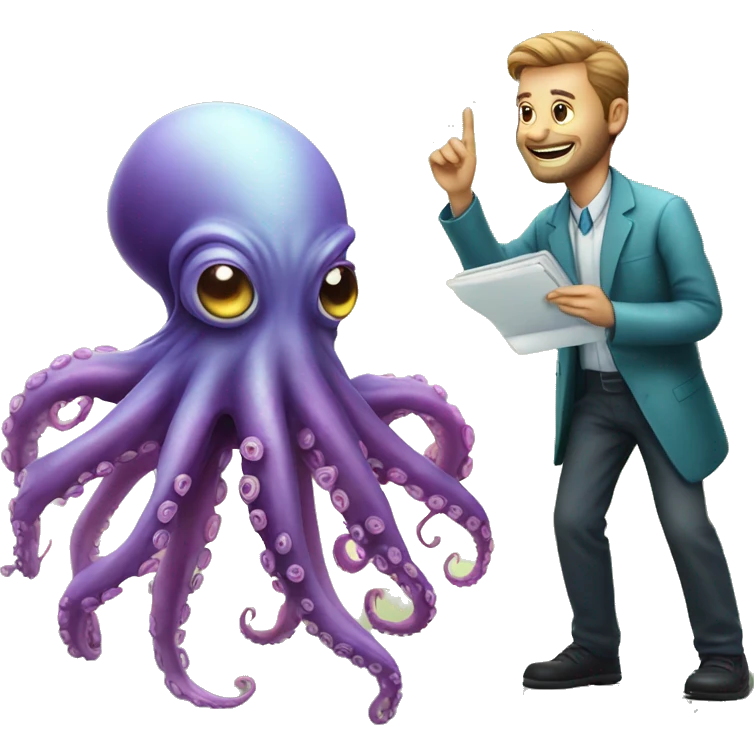 Alien Octopus with scientist  emoji