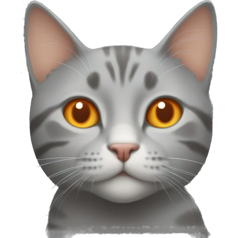 Grey cat with orange cat emoji