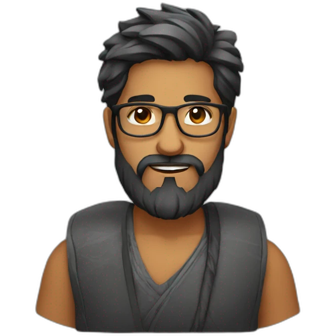 indian with glasses and beard emoji