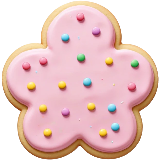 Light pink buttercream sugar cookie with sprinkles  emoji