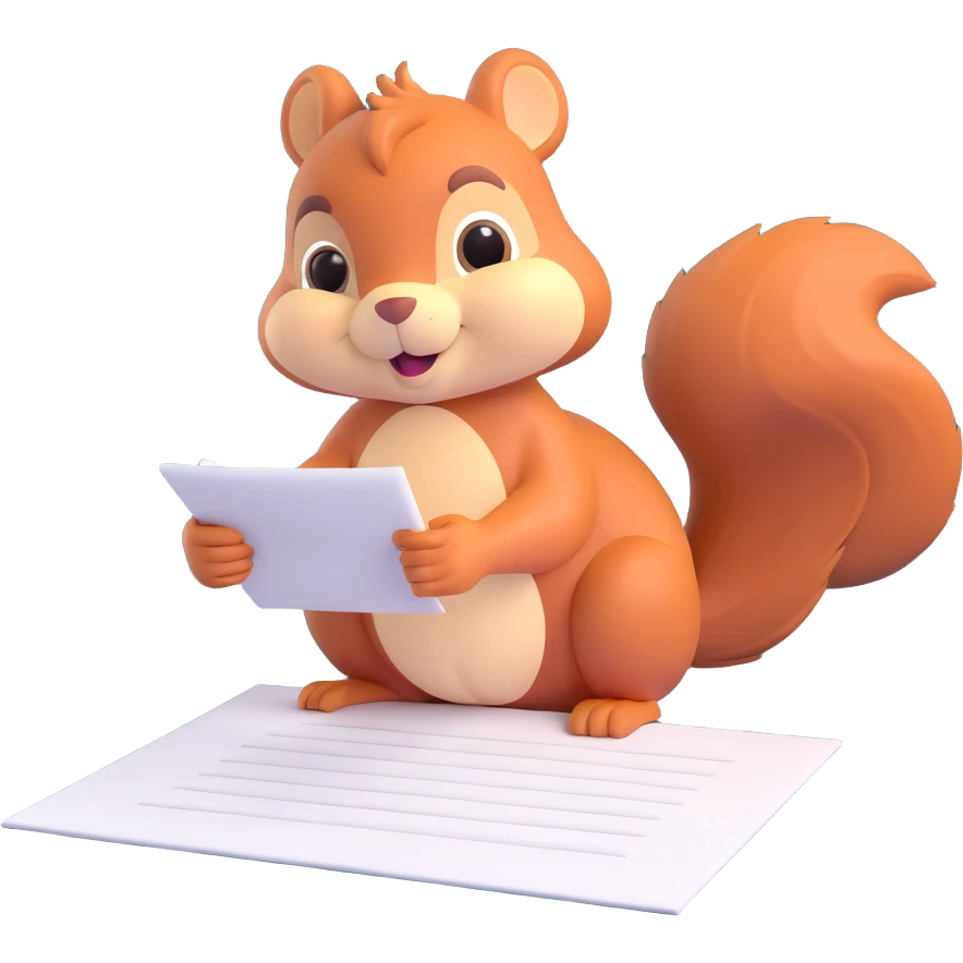 squirrel writing on a piece of paper emoji