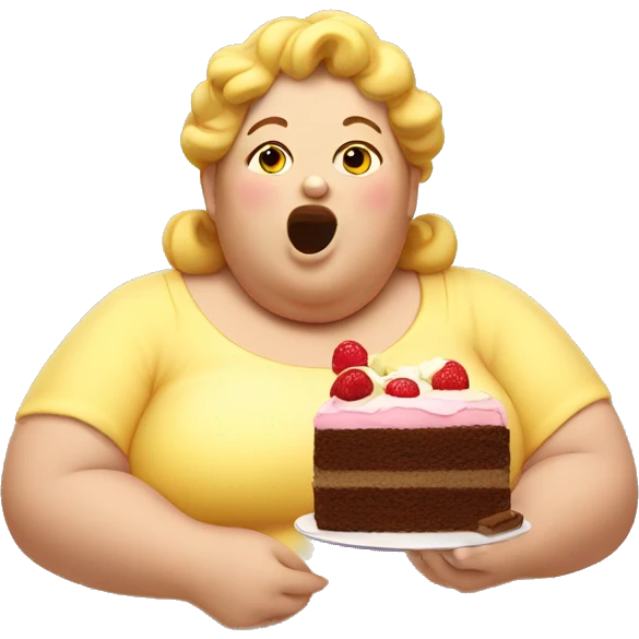 fat lady eating cake  emoji