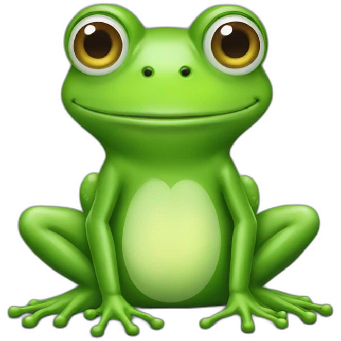 a green frog that is in love emoji