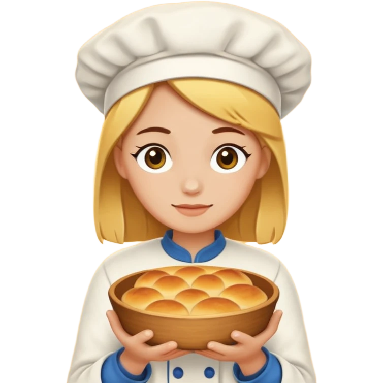 Baking community humanless avatar in clean emoji-style illustration. Pie, cookie, and muffin warm golden tones, simple shapes, flat design, high contrast, cozy and friendly. emoji