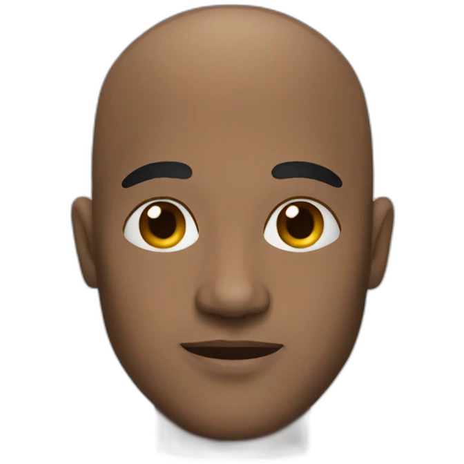 Black bald head man  emoji