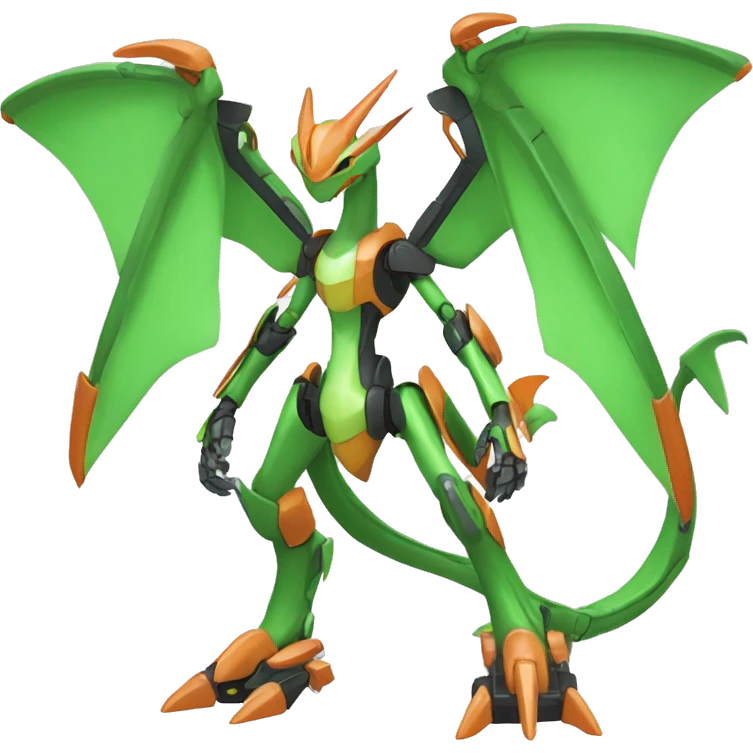 Mechanical Flygon-Scyther-Charizard-raptor-Medabot-Mecha full body emoji