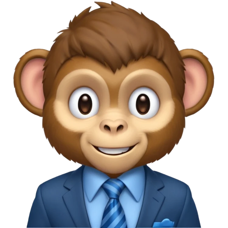 monkey with blue tie emoji