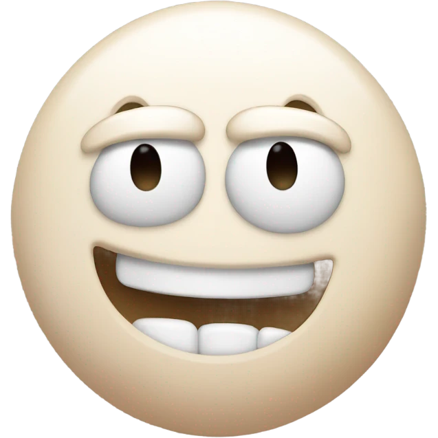 emoji with satisfied eyes looking up with skin color melting marshmallows coming out of his mouth emoji