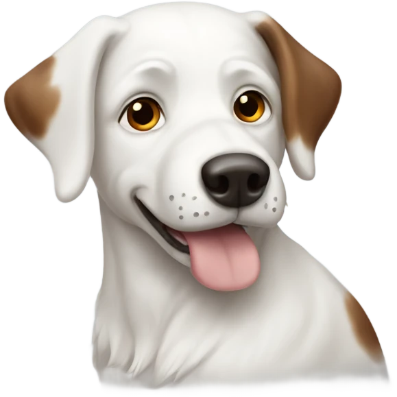 White dog with brown spots  emoji