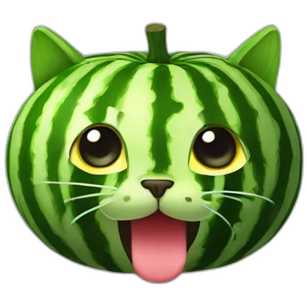 cat watermelon hybrid emoji