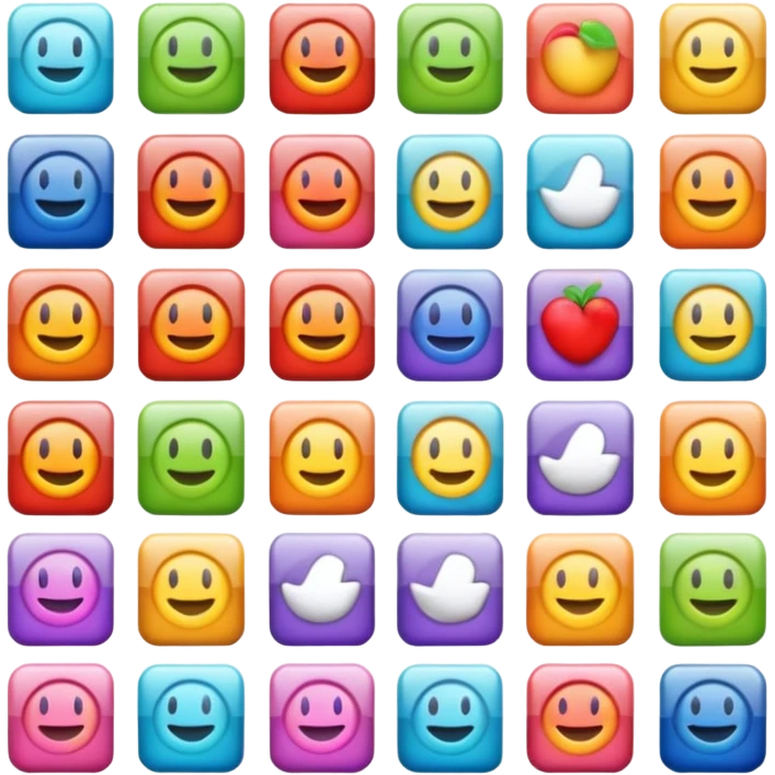 App icons in a 6x4 grid emoji