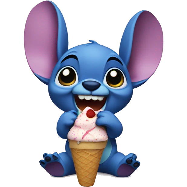 Stitch eating icecream emoji
