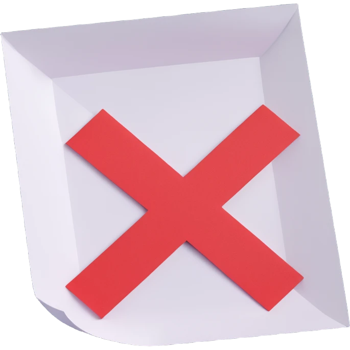 Paper with a red x emoji