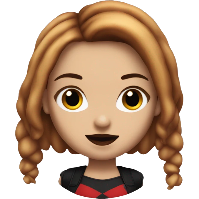 Harley Quinn with brown hair emoji