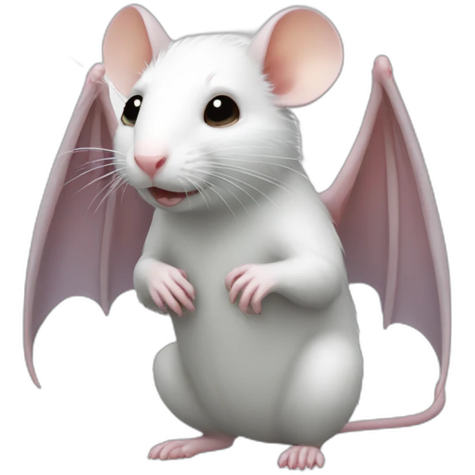 White rat with Bat wings emoji