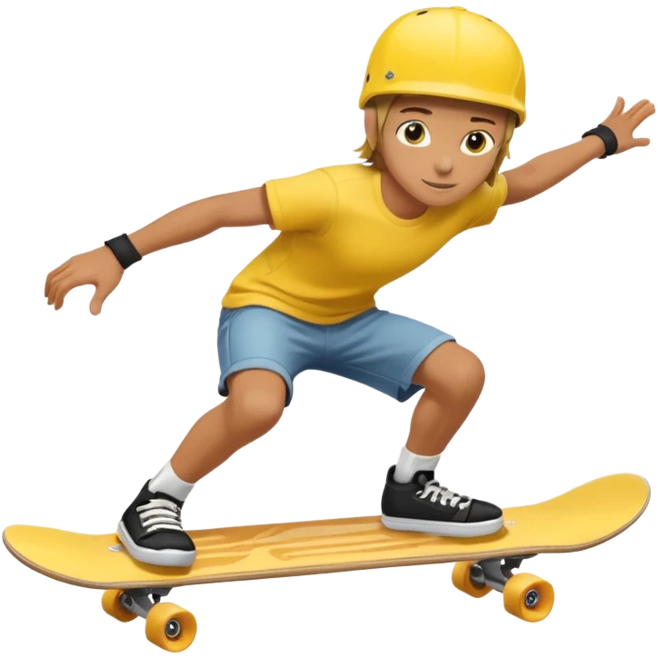 skater with skateboard and yellow helmet emoji