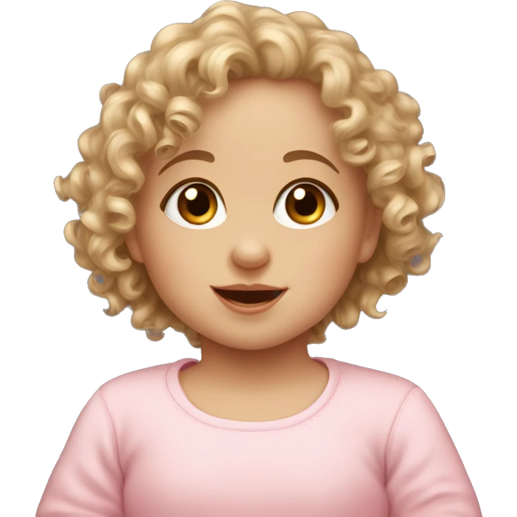 6 months baby girl with curly hair and fair skinned emoji