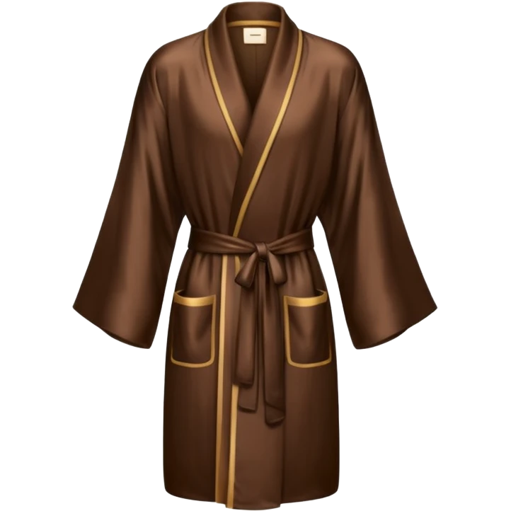 espresso colored silk robe emoji