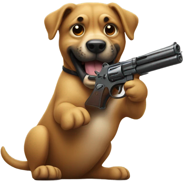 Dog with a gun emoji