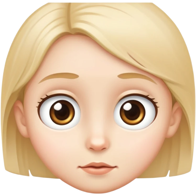 a child's face with big, bright eyes, simple and friendly emoji