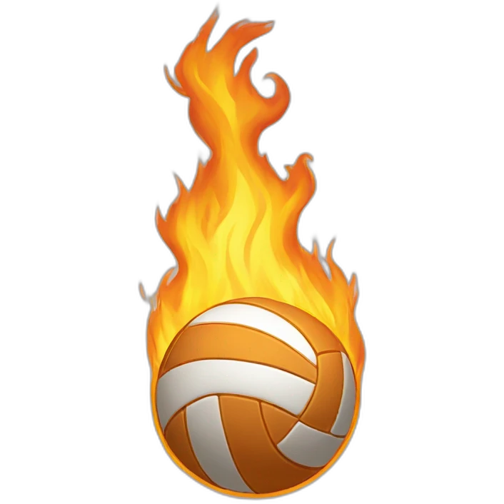 burning volleyball emoji