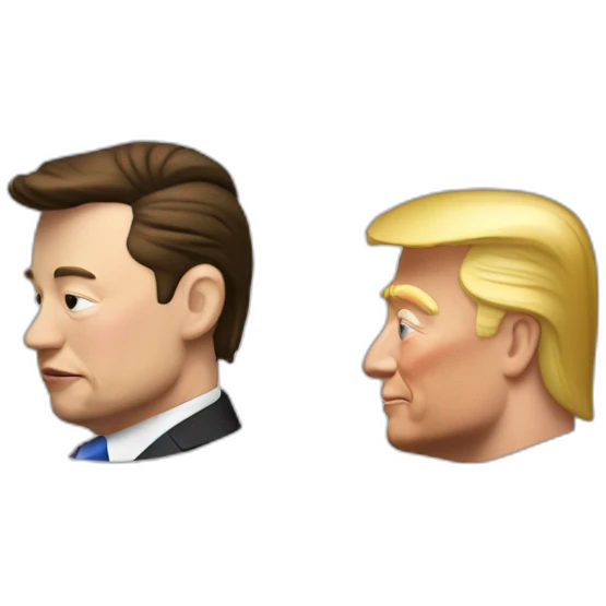Elon Musk qui chevauche trump emoji