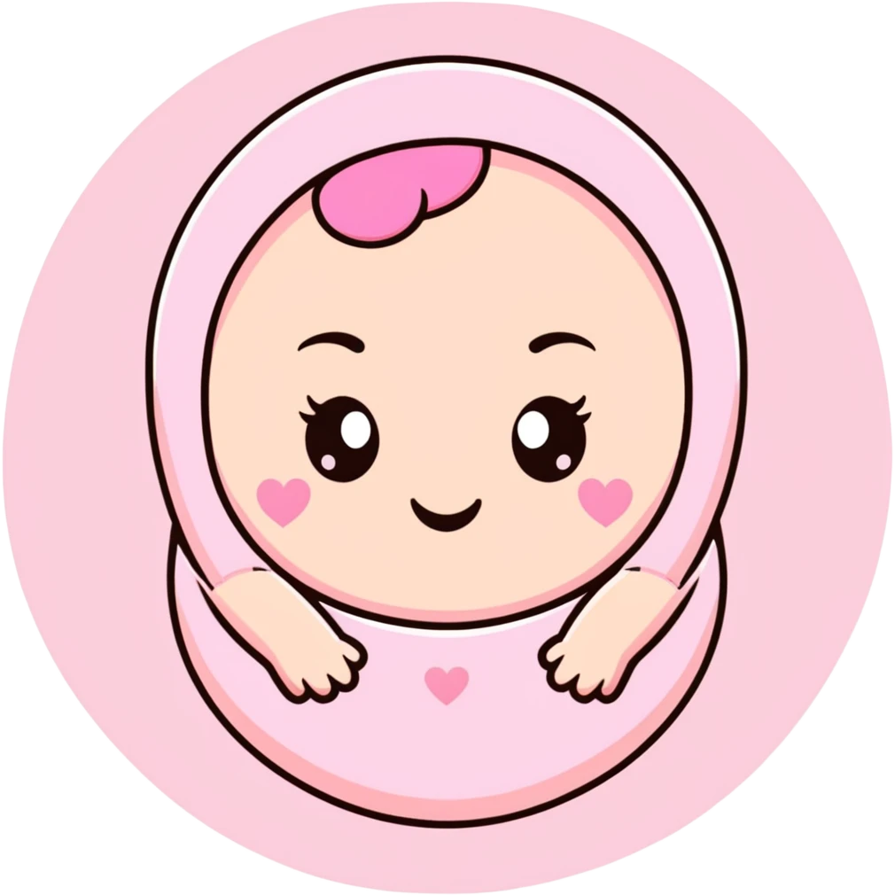 Cute face with baby pink hearts  emoji