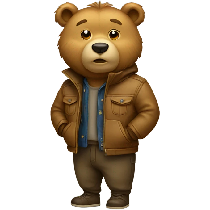 Bear wearing jacket emoji