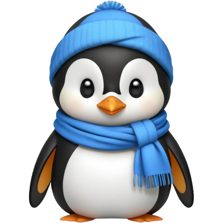 penguin with blue scarf  emoji