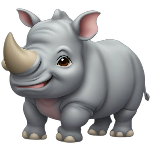 Cute little chubby Rhino emoji
